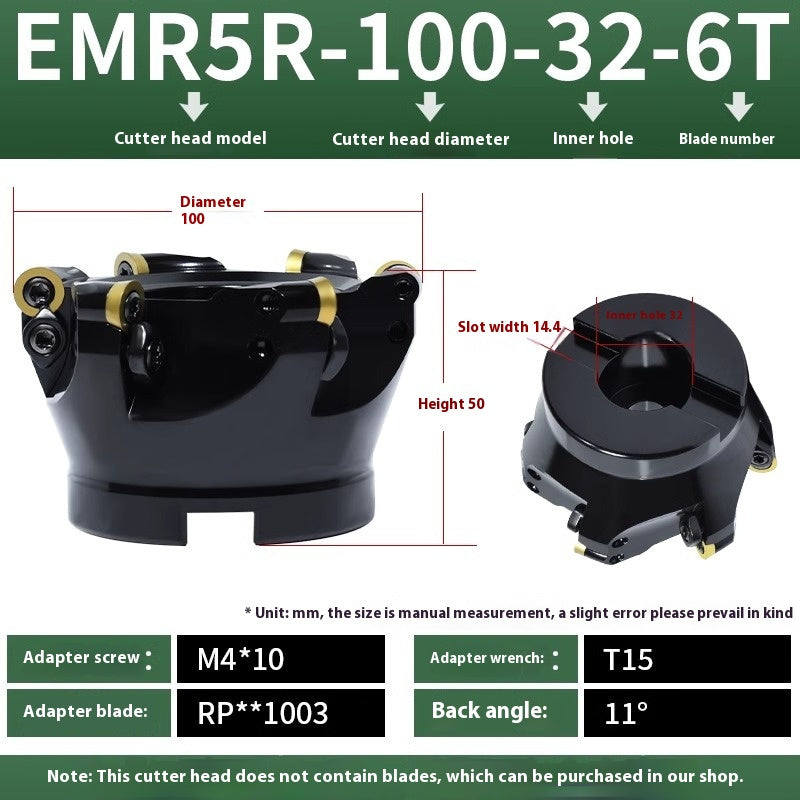 2078-CNC EMR round nose milling cutter head 50R5 plane finishing milling machine cutter head machining center 80/160/63R6 flying cutter head Shandong Denso Pricision Tools Co.,Ltd.